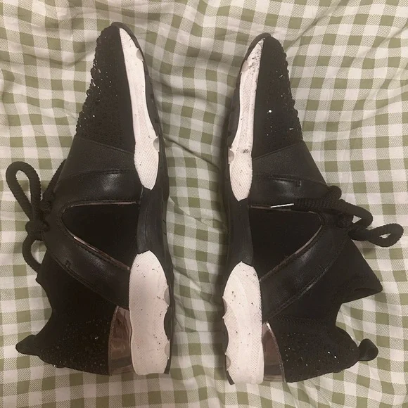 Carvela Lament Bling Embellished Women's Sneakers in Black Size 38.5 - Picture 8 of 9